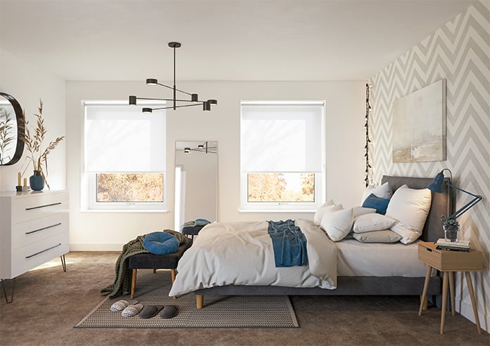 Verona, Pure White - Motorised Roller Blind - Image 8